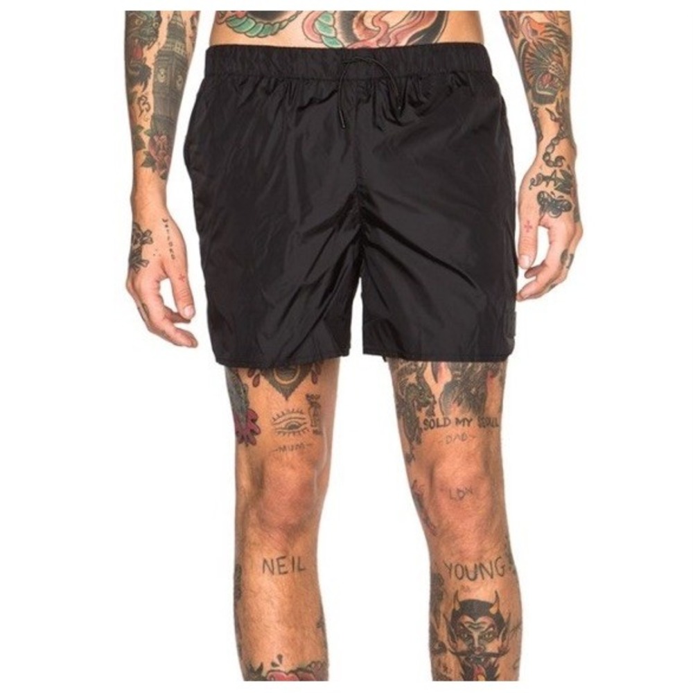 Acne Studios Perry Nylon Swim Shorts Drawstring Pockets Black Men's Medium